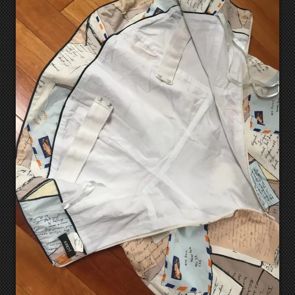 J Crew 8/6 Letter Postcard Print Strapless Dress - Picture 6 of 9